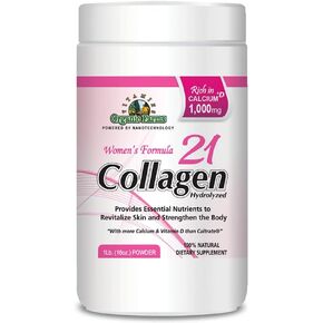 Collagen 21 Hydrolyzed - 1Lb. (16oz.) - Collagen Supplement for Women, Powder Collagen Women´s Formula - Strengthens Bones and Skin - 100% Natural Dietary Supplement