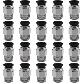 The Lord of the Tools 20PCS PC4-M10 Male Straight Pneumatic PTFE Tube Push In Quick Fitting Connector Compatible with E3D V6 Long-Distance Bowden Extruder 3D Printer in Saudi Arabia