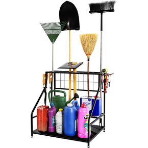 Idzo Heavy Duty Steel Garden Tool Organizer for Garage, Garden Tool Rack, Tool Organizers and Storage