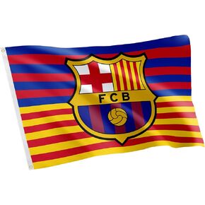 Desert Cactus FC Barcelona Flag Barça Barca Football Futbol Soccer 100% Polyester Indoor Outdoor 3x5 feet Baner (Flag B)