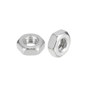 Hex Nuts (M2.5x0.45mm) 100Pcs, Carbon Steel Metric Coarse Thread Nickel Plated Hexagon Nut Hardware - for DIY Home Repair Machinery, Silver
