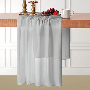 White Chiffon Table Runner,Large Table Runner 10ft Romantic Sheer Table Runner for Wedding Party Bridal Shower Outdoor Decor 28x120 Inch
