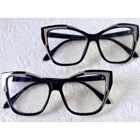 065 Women Cateye Blue Light Blocking Glasses,Computer Eyewear Non-Prescription Glasses Fashion Colorful Frame(2PACK)