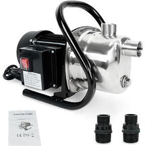 مضخة بئر ضحلة محمولة 1.5 حصان 1210 جيجا في الساعة، مضخة معززة للرش الكهربائي، 120 فولت، مضخة ري تصريف ذاتية التحضير لنافورة العشب، ستانلس ستيل، 120 فولت in Kuwait