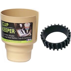 Cup Keeper Plus with Beverage Bands Car Cup Holder Adapter Expands to Hold Larger Beverage Containers up to 3.7" Diameter/Fits 32 oz Flasks & Water Bottles