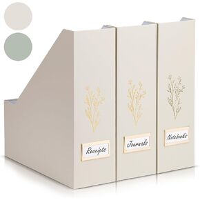 ZICOTO Beautiful Magazine Holder Set Of 3 - Sturdy File Holder to Organize Your Desk Or Shelves - The Perfect Office Storage to Effortlessly Organize Your Paperwork/Files, Magazines, Books Or Binders