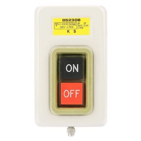 On/Off Push Button Switch,3P Momentary Latching Push Button Switch Self-Locking AC 380V 10A 3.7Kw,Control Motor Directly, No Contactor Required BS230B