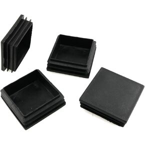 E-outstanding Square Plug 4PCS 2Inch Square Black PlasticTubing End Caps