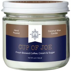 Cotton Wick Candle - Handmade by Veterans with Coconut Wax & Essential Oils, 50 Hour Burn Time (Windward Scent, 9 oz)