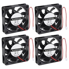 4PCS 60mm Fan 24V DC 0.10A 6015 Brushless Cooling Fan 2pin 60x60x15mm Computer CPU Heat Sink Cooling Cooler Fan