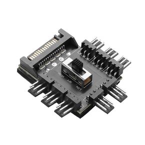 YACSEJAO 3 Pin Chassis Fan Hub, 12V 1 to 8 Multi Way Computer Cooling Fan Splitter Controller Hub for PC Desktop Computer Motherboard(SATA)