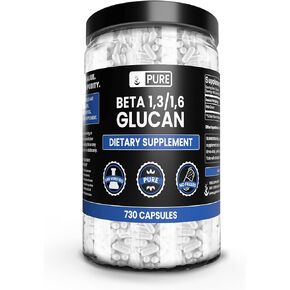 Pure Original Ingredients Beta Glucan 1,3/1,6, (730 Count) No Magnesium Or Rice Fillers, Always Pure