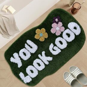 You Look Good Bath Mat Pink Bathroom Rugs Cute Funny Bathroom Decor Door Mat Microfiber Shower Bathtub Mat Non-Slip Washable Mat (31.49"x19.68", Pink)