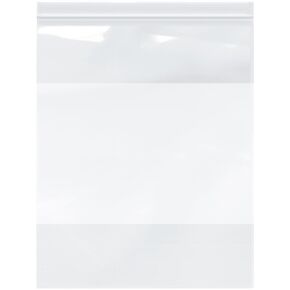 Plymor 12" x 15" (Pack of 100), 4 Mil with White-Block Heavy Duty Zipper Reclosable Plastic Bags