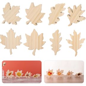12 قطعة من قطع أوراق القيقب الخشبية الخريفية غير المكتملة لطاولة الأوراق الخشبية علامة الخريف عيد الشكر مزرعة صينية متدرجة ديكور كتلة خشبية ثلاثية الأبعاد للحصاد DIY Craft Home Office Office Party Decor in Kuwait