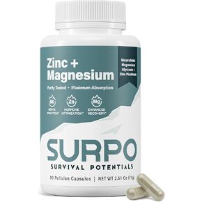 Magnesium Zinc for Men & Women: Zinc and Magnesium Supplement for Bodybuilding, Workout Muscle Recovery, Sleep Support + Chelated Magnesium Glycinate