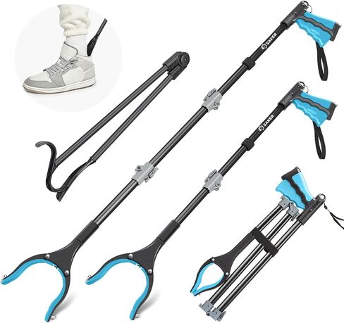 Saker 2pack Grabber Reacher Tool Set-32"Grabber Tool with 360 Rotating Head,Extra Long for Easy Pickup - Trash Grabber Tool in Saudi Arabia
