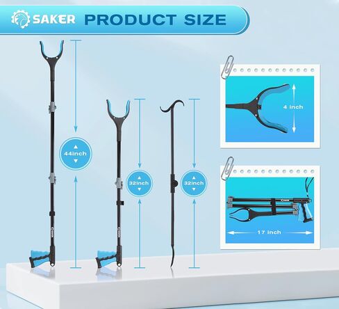 Saker 2pack Grabber Reacher Tool Set-32"Grabber Tool with 360 Rotating Head,Extra Long for Easy Pickup - Trash Grabber Tool in Saudi Arabia