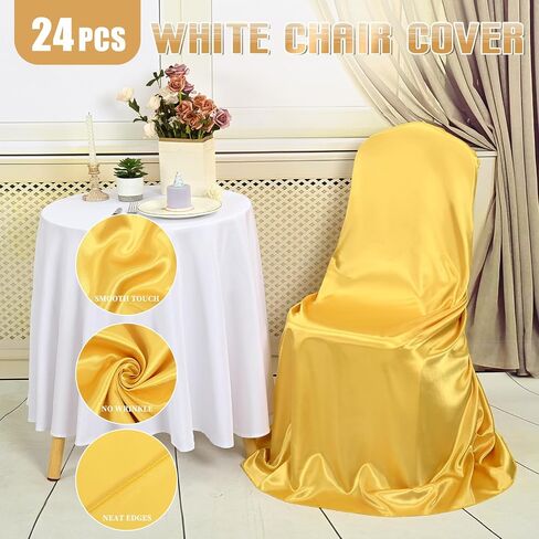 24 Pack Satin Chair Covers 43x55 inch Universal Chair Covers, Removable Washable Chairs Slipcover Fits Most Chairs, Satin Chair Cover Protector for Wedding Birthday Parties Banquet (Navy Blue) in Saudi Arabia