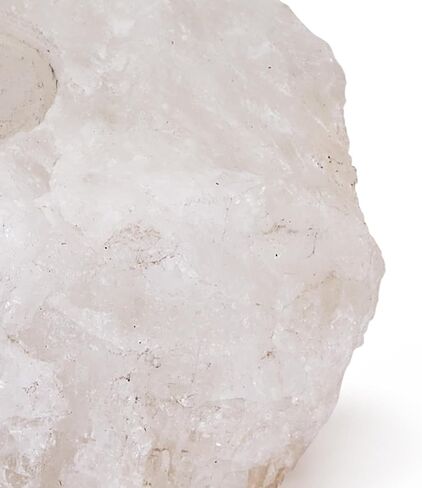 Two's Company White Quartz Crystal Tealight Candle Holder - White Quartz, EKR002 in Saudi Arabia
