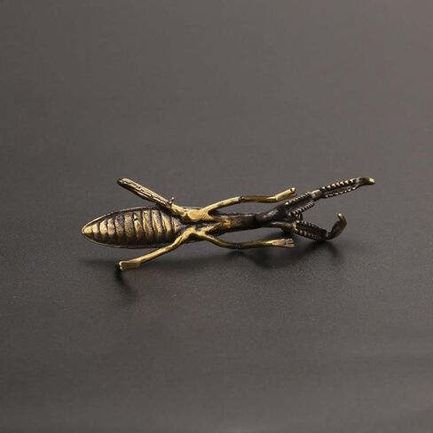 Brass Mantis Sculpture,Copper Praying Mantis Feng Shui Brass Small Ornaments Solid Copper Insect Antique Micro-Carved Antique Bronze Ware Metal Art Small Ornaments for Home,Office,Hotel Desk Decor in Saudi Arabia