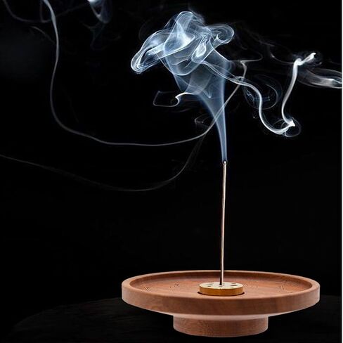 Incense Holder Wide Incense Holder for Sticker Handmade Lotus Incense Tray Wooden Incense Burner for Home Decor Meditation Set in Saudi Arabia