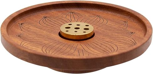 Incense Holder Wide Incense Holder for Sticker Handmade Lotus Incense Tray Wooden Incense Burner for Home Decor Meditation Set in Saudi Arabia