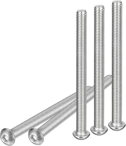 M8-1.25x100mm Button Head Socket Cap Screws - 6Pack - Good for Machine - 304 Stainless Steel 18/8 - Hex Drive Full Thread Fasteners in Saudi Arabia