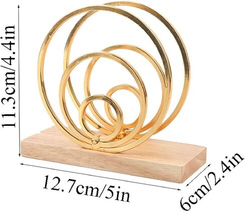 MIAO JIN حامل مناديل خشبي ومعدني حامل مناديل للمزرعة حامل مناديل المطبخ طاولة طعام ديكور طاولة مقهى مطعم ديكور عمودي مجوف دائري in Kuwait