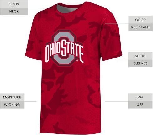 Holloway Men's NCAA Cotton-Touch Poly Camo Tee | Collegiate Shirt for Fans-Comfortable & Stylish Sports Apparel in Saudi Arabia