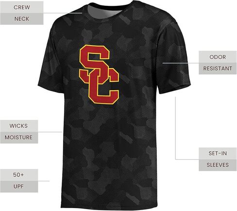 Holloway Men's NCAA Cotton-Touch Poly Camo Tee | Collegiate Shirt for Fans-Comfortable & Stylish Sports Apparel in Saudi Arabia