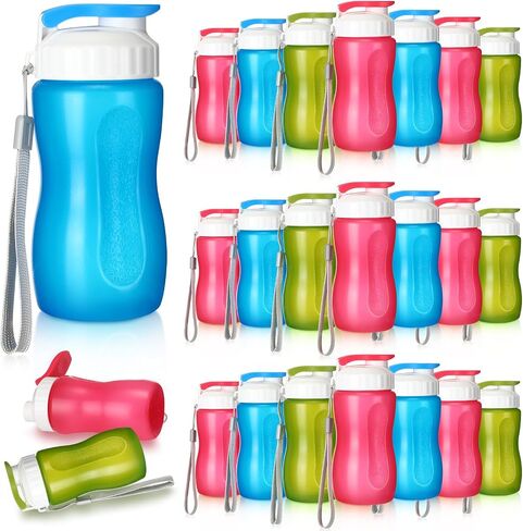 36 Pack 12 oz Kids Plastic Water Bottles Reusable Plastic Sports Water Bottles Wide Mouth Leak Proof Lightweight for Boys Girls Child Toddler to School Travel Camping, DIY Gift in Saudi Arabia
