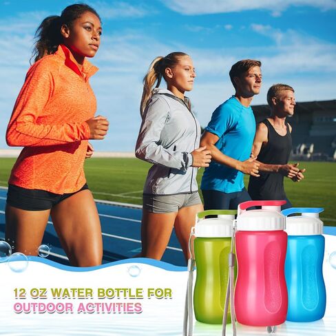 36 Pack 12 oz Kids Plastic Water Bottles Reusable Plastic Sports Water Bottles Wide Mouth Leak Proof Lightweight for Boys Girls Child Toddler to School Travel Camping, DIY Gift in Saudi Arabia
