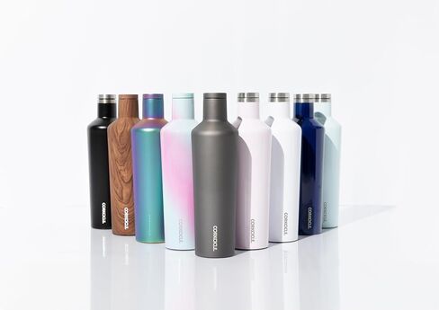 Corkcicle Pure Taste Insulated Canteen, Walnut Wood, 25 oz – Cupholder Friendly Water Bottle with Screw-On Cap Keeps Drinks Cold for 25hrs, Hot 12hrs in Saudi Arabia