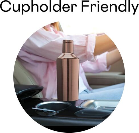 Corkcicle Pure Taste Insulated Canteen, Walnut Wood, 25 oz – Cupholder Friendly Water Bottle with Screw-On Cap Keeps Drinks Cold for 25hrs, Hot 12hrs in Saudi Arabia