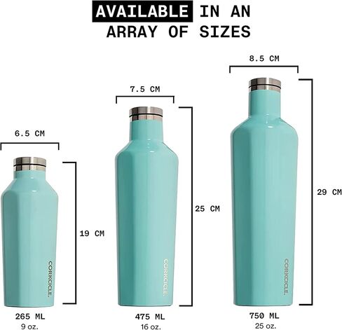 Corkcicle Pure Taste Insulated Canteen, Walnut Wood, 25 oz – Cupholder Friendly Water Bottle with Screw-On Cap Keeps Drinks Cold for 25hrs, Hot 12hrs in Saudi Arabia