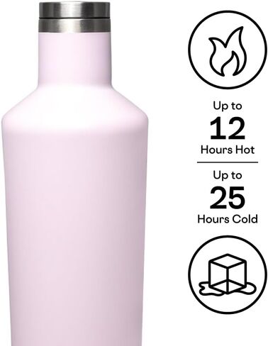 Corkcicle Pure Taste Insulated Canteen, Walnut Wood, 25 oz – Cupholder Friendly Water Bottle with Screw-On Cap Keeps Drinks Cold for 25hrs, Hot 12hrs in Saudi Arabia