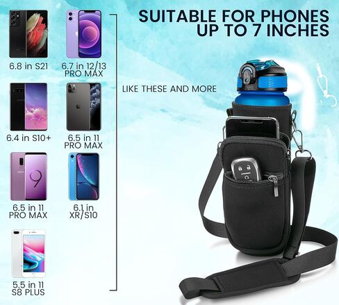 2 PACK: 32 Oz Water Bottle with Time Marker - Motivational Gym Water Bottle with Strap & Holder for Everyday Use | Water Bottles with Times to Drink | Big Water Bottle with Straw, Leak Proof & Durable in Saudi Arabia
