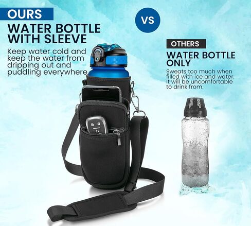 2 PACK: 32 Oz Water Bottle with Time Marker - Motivational Gym Water Bottle with Strap & Holder for Everyday Use | Water Bottles with Times to Drink | Big Water Bottle with Straw, Leak Proof & Durable in Saudi Arabia