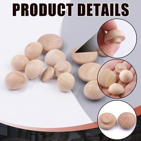 Hilitchi 140Pcs 1/2" 3/8" 5/16" 3/16" Wooden Hole Plugs Set, Wood Plugs Button Plugs Button Screw Covers Maple Button Plugs Hardwood Plugs for Covering Screw Holes in Saudi Arabia