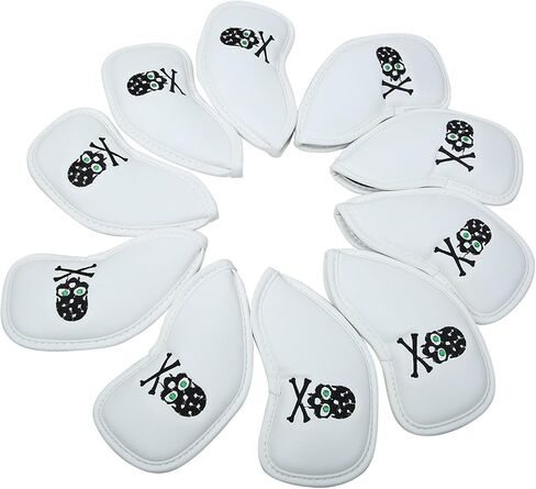 10Pcs Golf Skull Thick Synthetic Leather Iron Head Covers for Golf Iron Club Head Protectors in Saudi Arabia