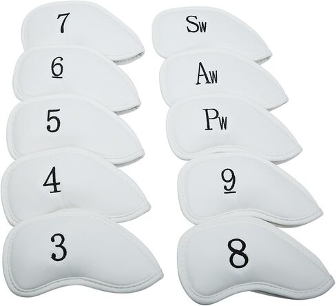 10Pcs Golf Skull Thick Synthetic Leather Iron Head Covers for Golf Iron Club Head Protectors in Saudi Arabia
