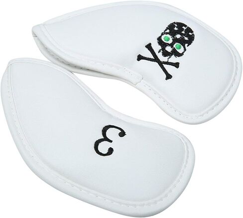 10Pcs Golf Skull Thick Synthetic Leather Iron Head Covers for Golf Iron Club Head Protectors in Saudi Arabia