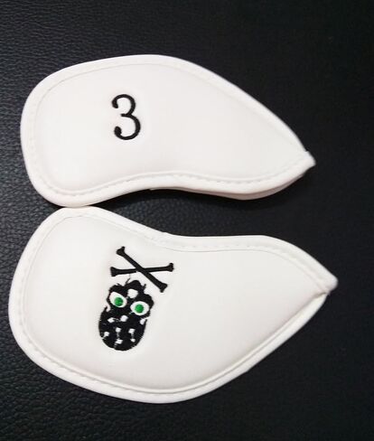 10Pcs Golf Skull Thick Synthetic Leather Iron Head Covers for Golf Iron Club Head Protectors in Saudi Arabia