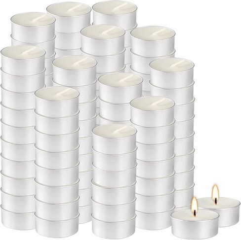 Bulk 200 Pack Tealight Candles, 4 Hour Burn Time,Dinner Candle Set with Cotton Wick,Perfect for Anniversaries Decorative Events and More,White in Saudi Arabia