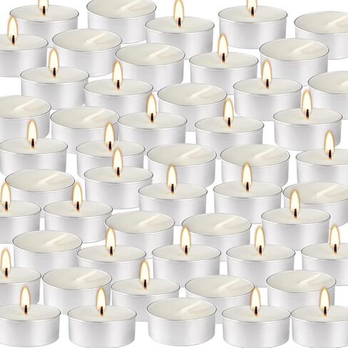 Bulk 200 Pack Tealight Candles, 4 Hour Burn Time,Dinner Candle Set with Cotton Wick,Perfect for Anniversaries Decorative Events and More,White in Saudi Arabia