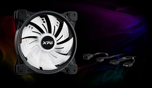 XPG Hurricane 140 ARGB PWM: 700-1800 RPM, 4 Pin Connector, Daisy Chain Capable, Fluid Dynamic Bearing, 250 x 250 x 36mm, 2 Yr Warranty in Kuwait