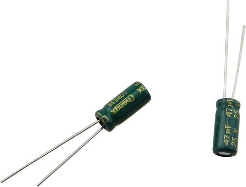 10pcs Electrolytic Capacitor 47uF 16V/25V with Aluminum Radial Leads 4x7mm/5x11mm, Black in Saudi Arabia