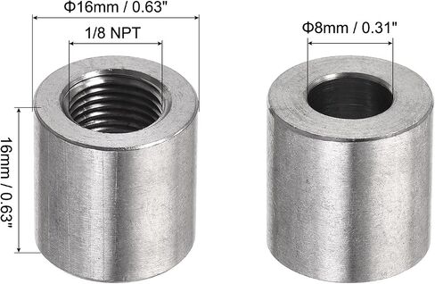 MECCANIXITY Weld Coupling 304 Stainless Steel 1/8 NPT Female Half Threaded Weldable Pipe Fuel Tank Bung Fittings Connector 3Pcs in Saudi Arabia