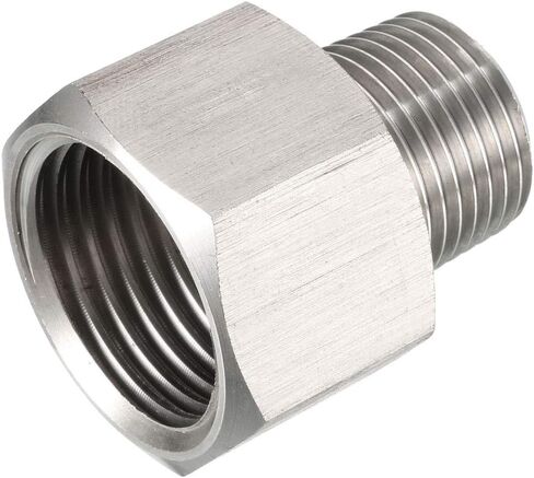 uxcell Pipe Fitting Adapter 1/2 G Male to 1/4 G Female, Stainless Steel for Water Oil Air Pressure Gauge in Saudi Arabia